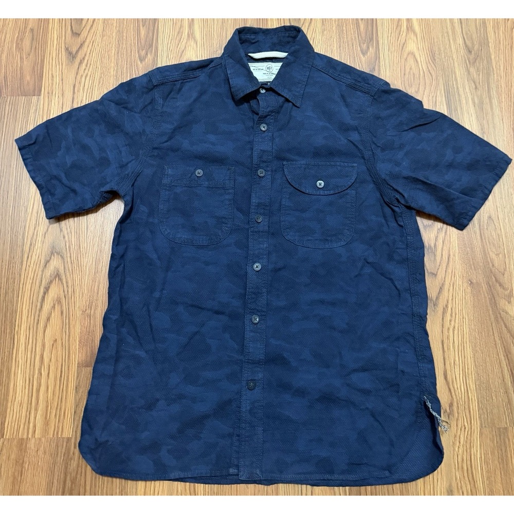 Rogue Territory Work Shirt Mens Medium Blue Camo Dobby Made in USA